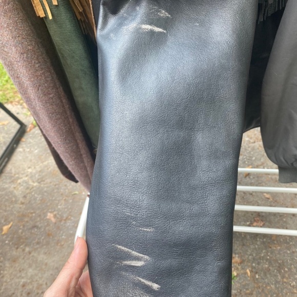 1970's Branded Garments Black Leather Fringe Jacket - Picture 8 of 9